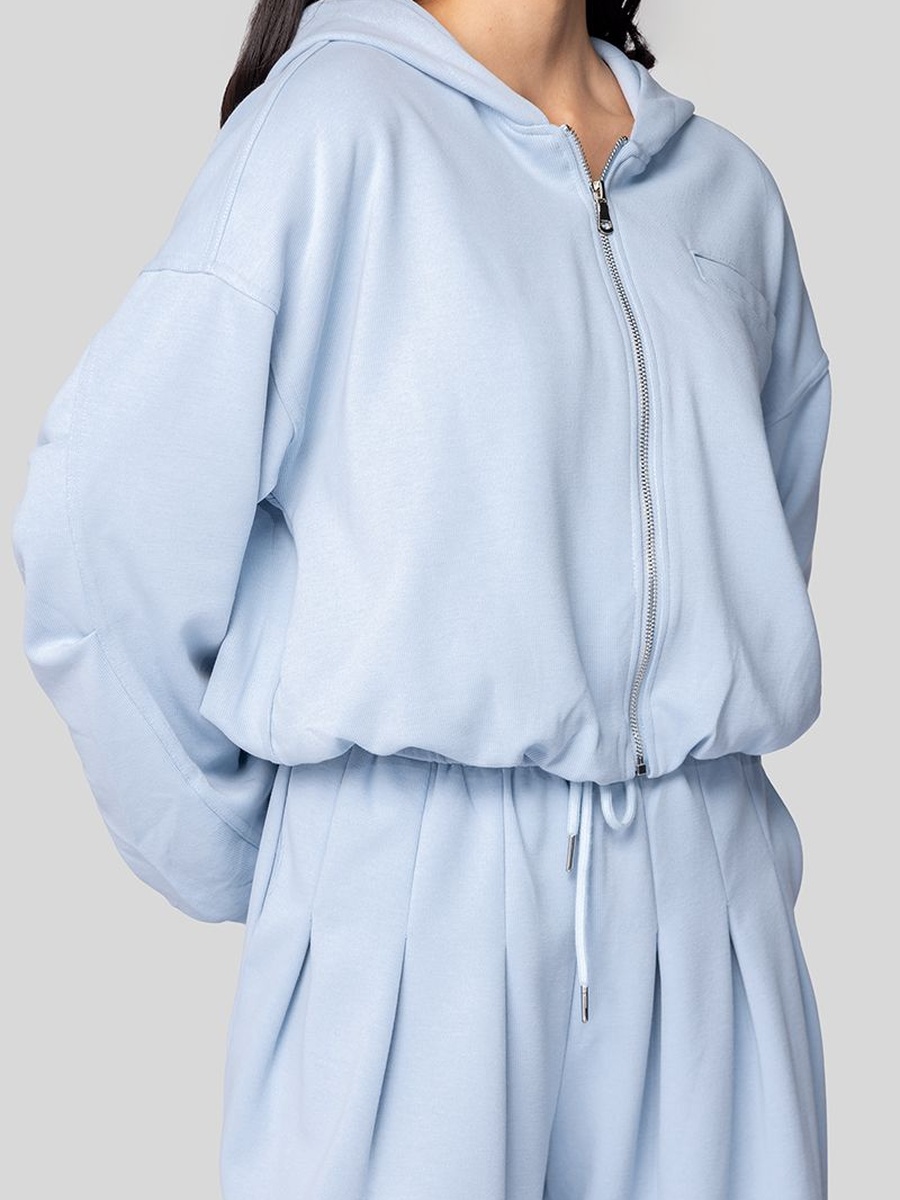 Cropped Zip Up Hoodie