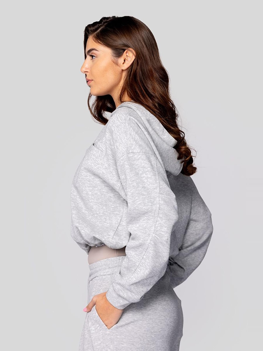 Cropped Zip Up Hoodie