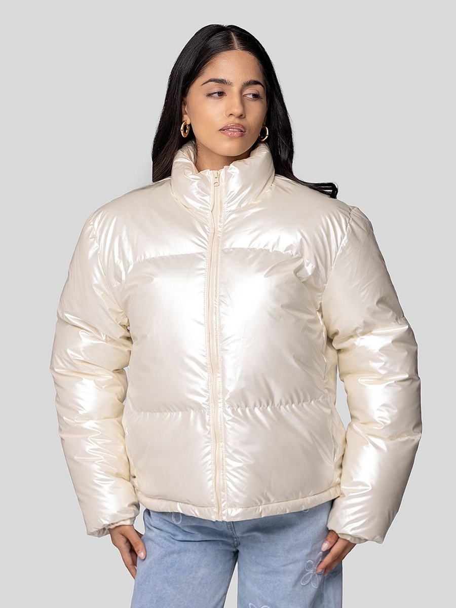 Puffer Jacket with High Collar
