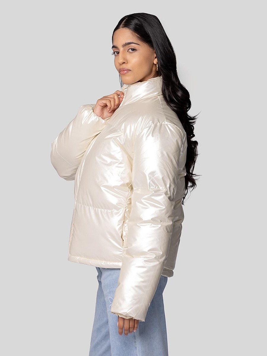 Puffer Jacket with High Collar