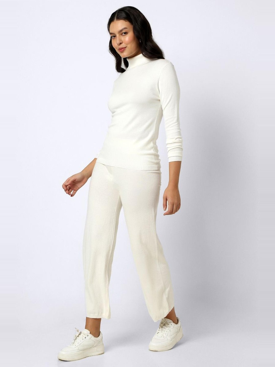 Solid Colored Knitted Pants