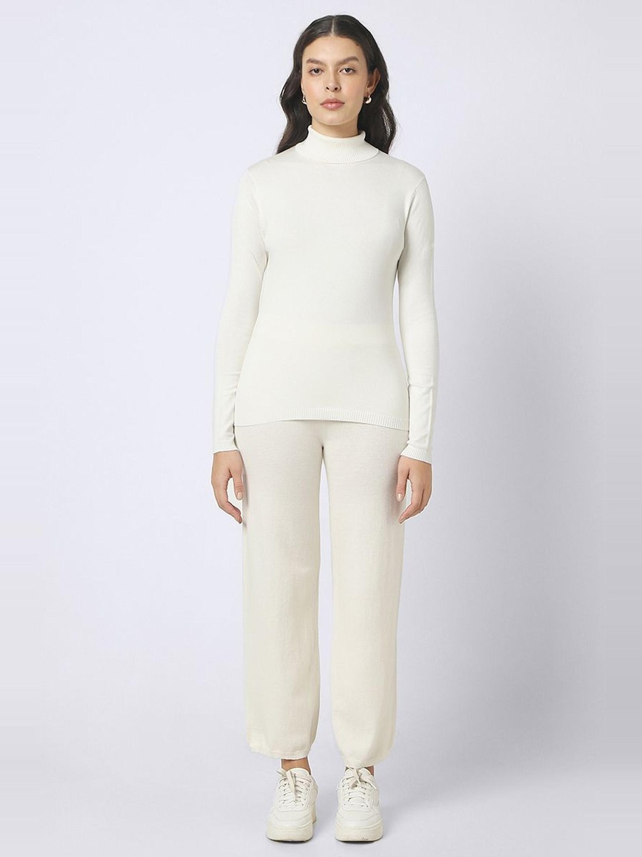 Solid Colored Knitted Pants