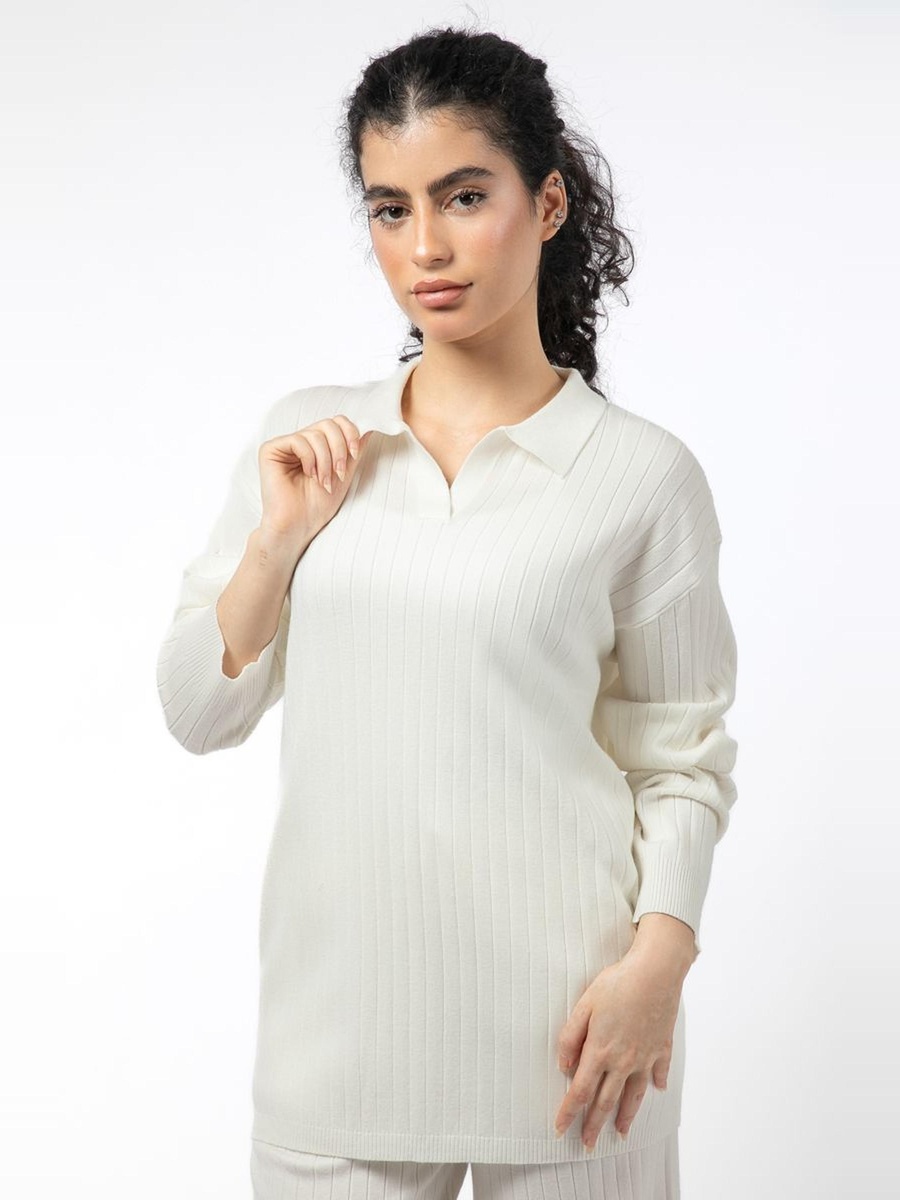 Ribbed Texture Knitted Lounge Top
