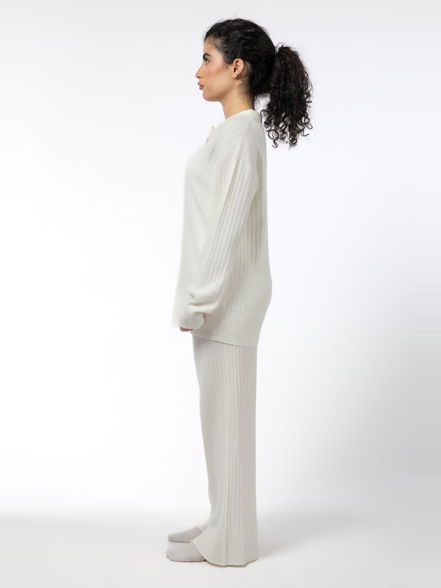 Ribbed Texture Knitted Lounge Top