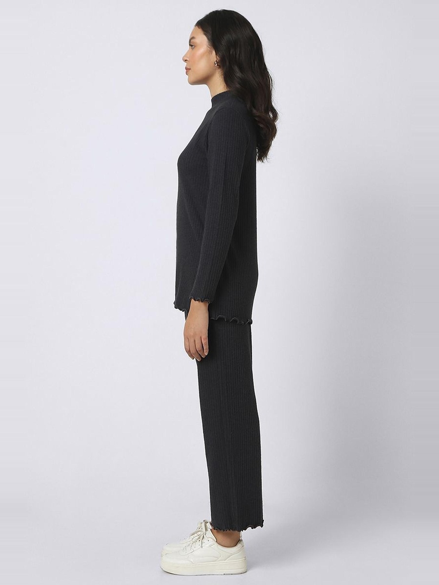 Ribbed Texture Knitted Women Lounge Pants