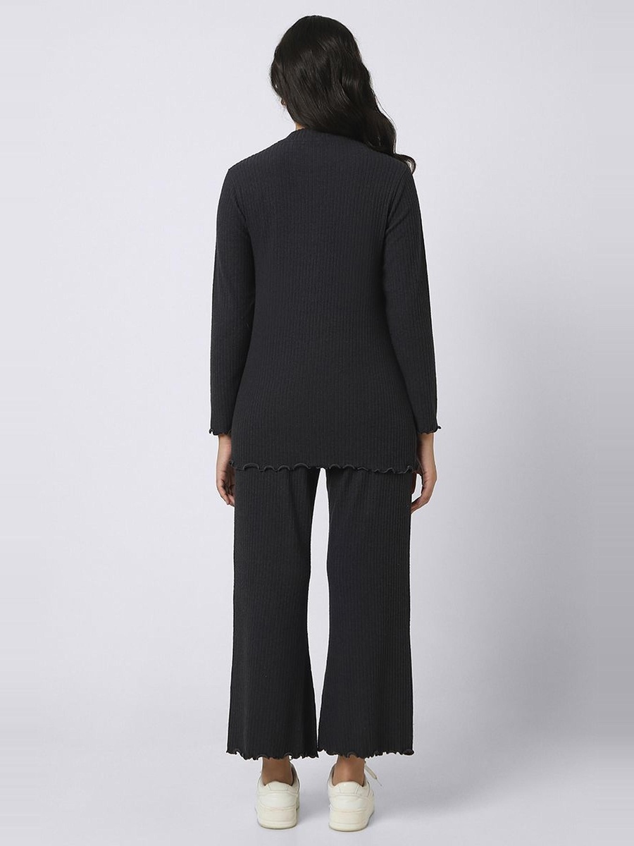 Ribbed Texture Knitted Women Lounge Pants