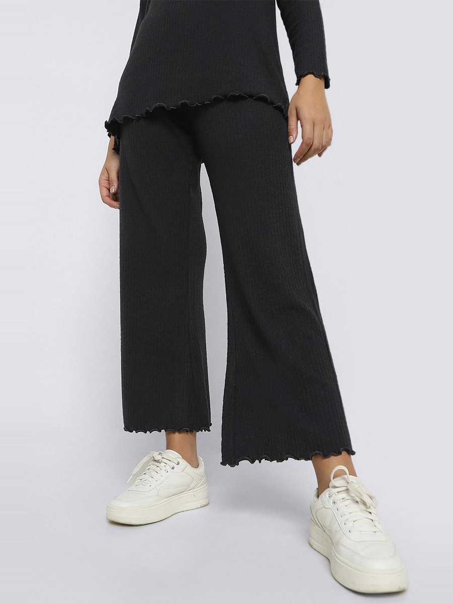 Ribbed Texture Knitted Women Lounge Pants