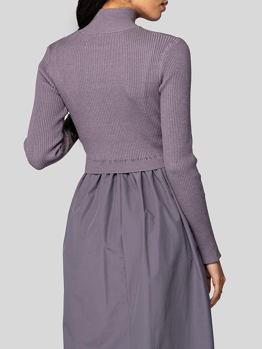 Midi Dress with Knitted Top Detail