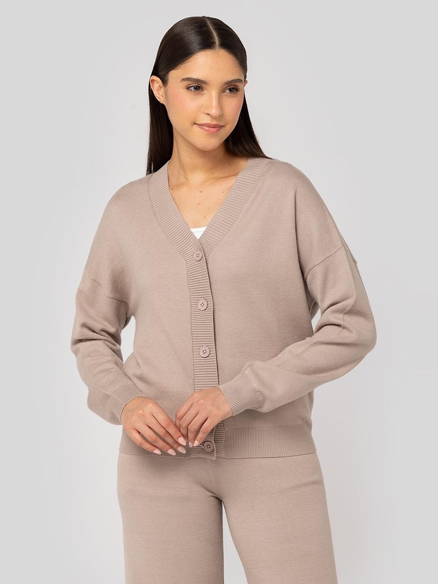 Knitted Cardigan with Front Buttons