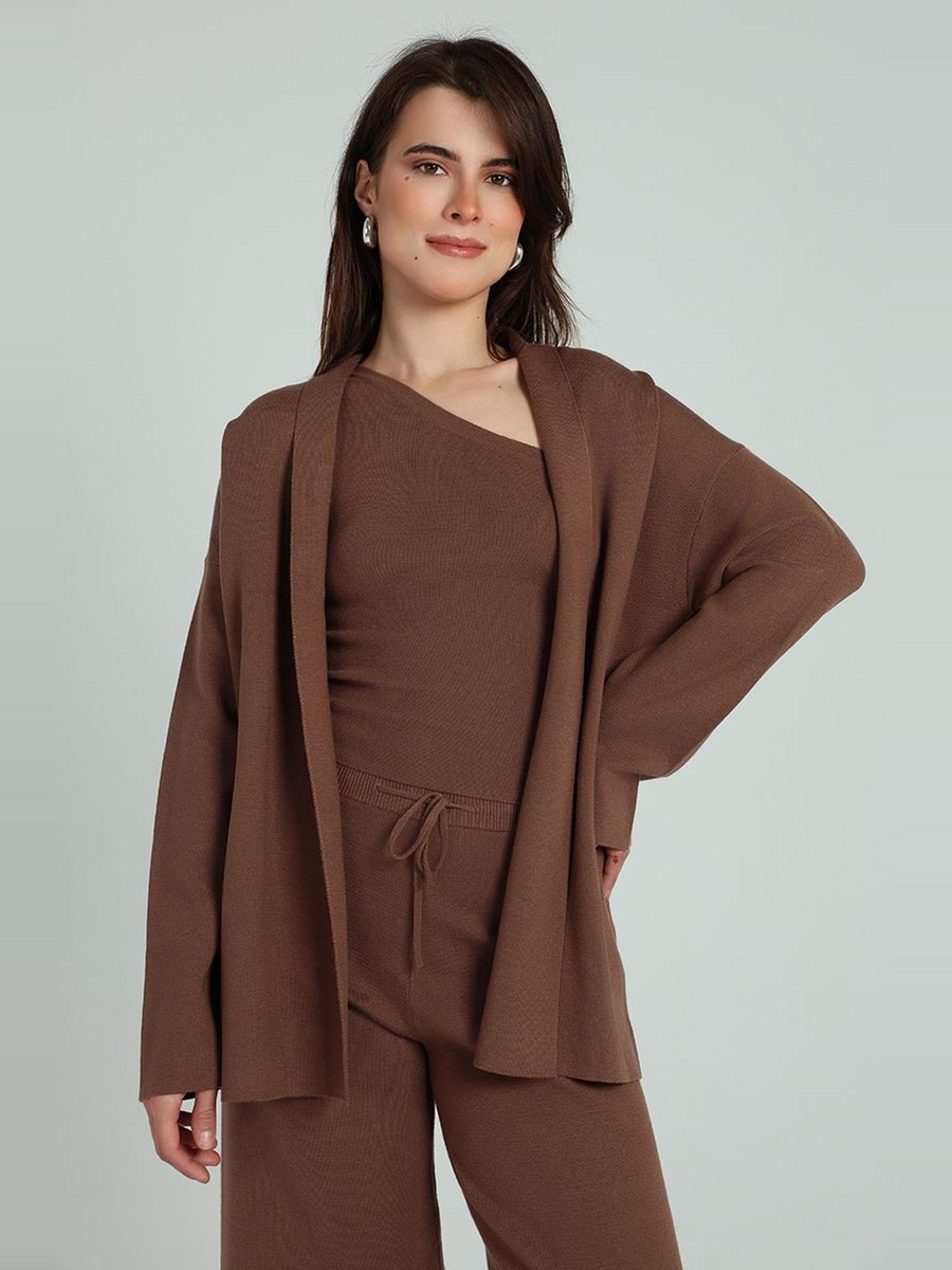 Knitted Open Front Cardigan