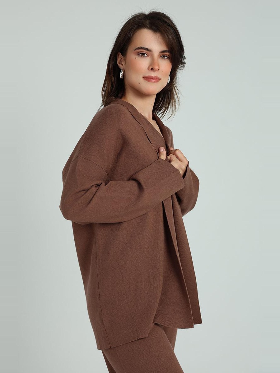 Knitted Open Front Cardigan