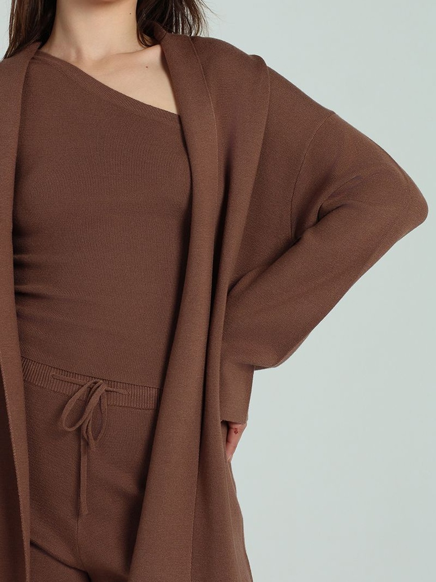 Knitted Open Front Cardigan