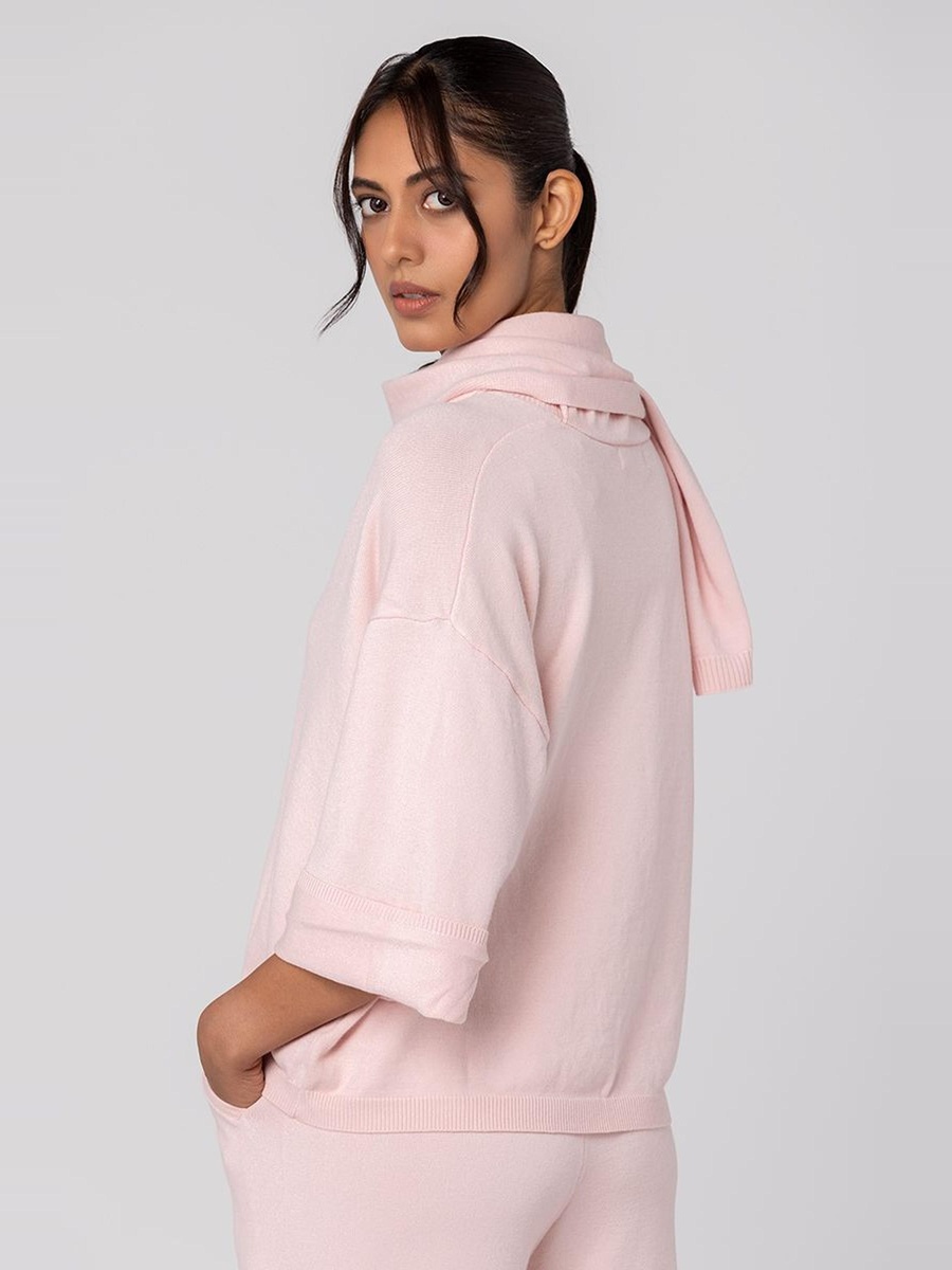 Knitted Top with Attached Scarf