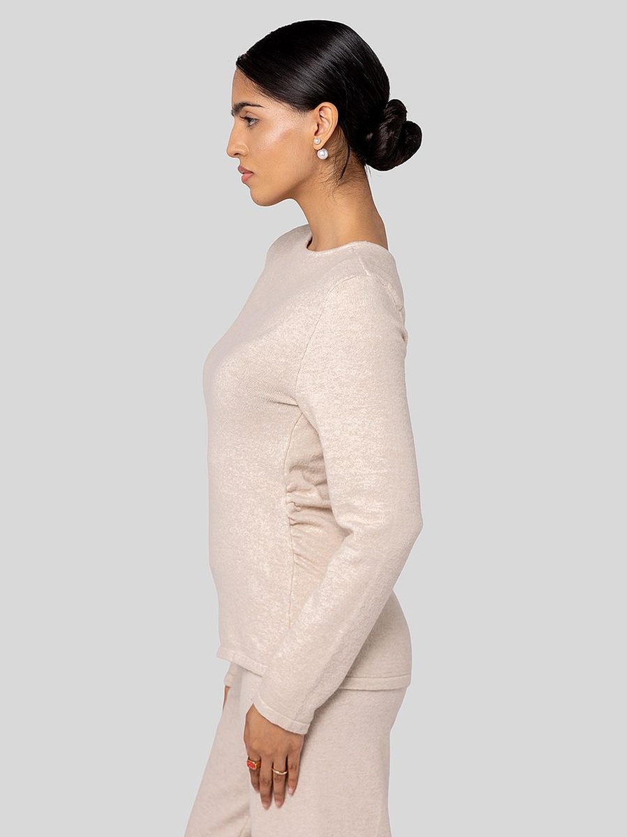 Long Sleeve Blouse with Round Neckline