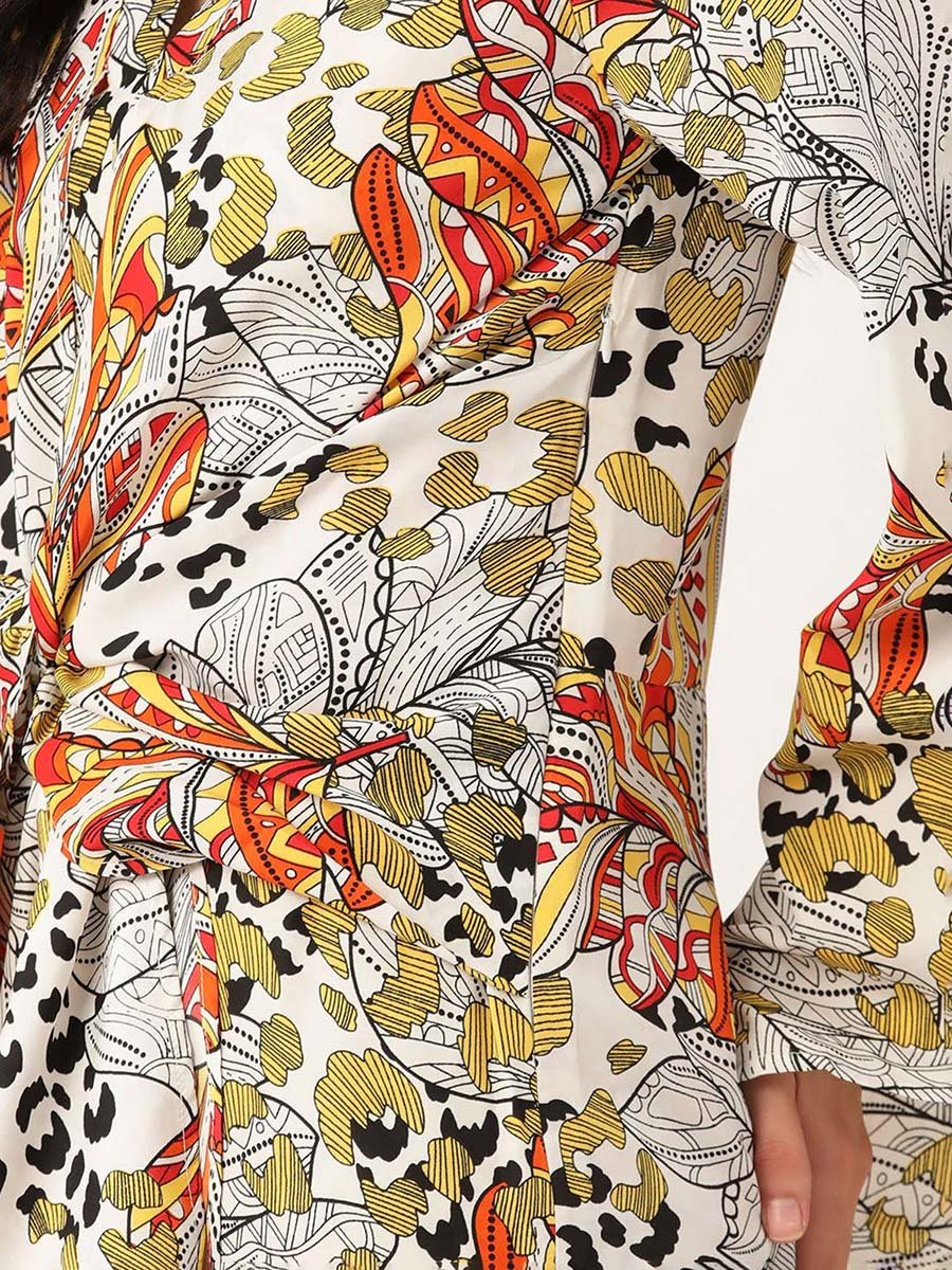 Women Floral Print Tie-Waist Jumpsuit