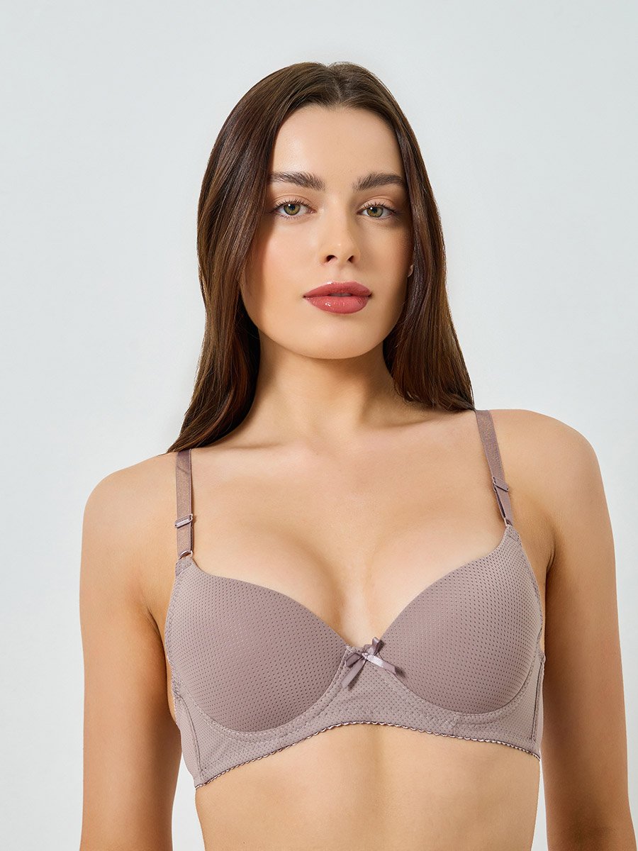 Pack of 2 - Padded Wired Solid Push Up T-Shirt Bra