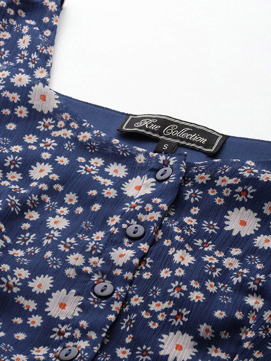 Women Floral Chiffon Peplum Top