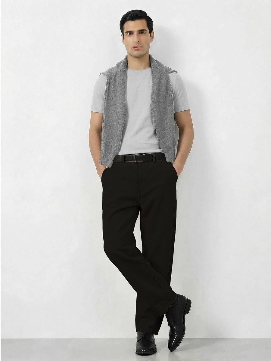 Men Grey Crew Neck Regular Fit T-Shirt