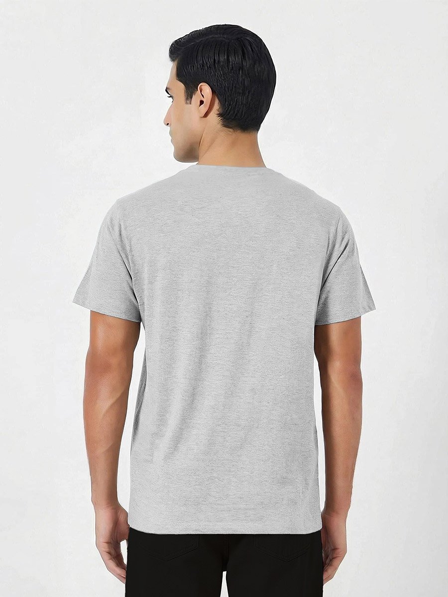 Men Grey Crew Neck Regular Fit T-Shirt