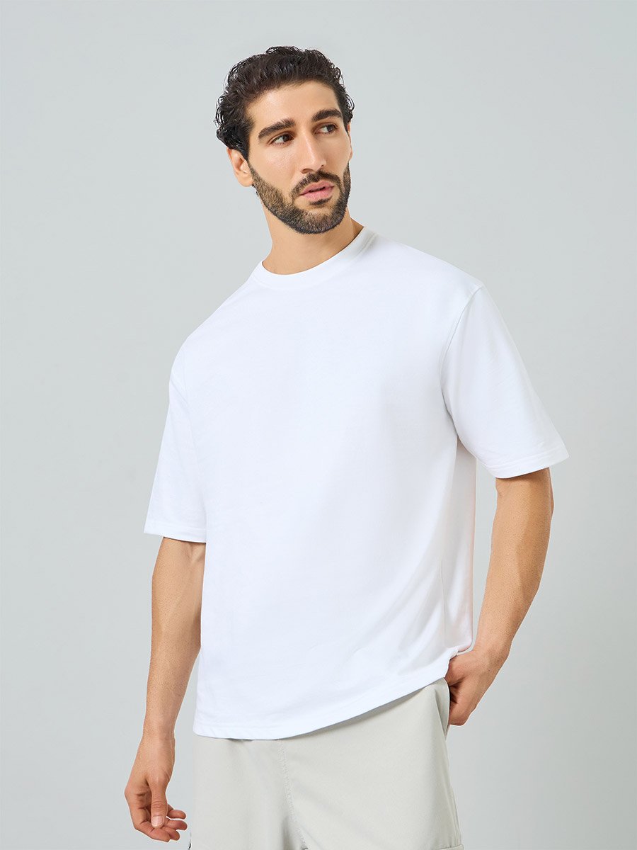 Men Oversized Crew Neck Terry T-Shirt