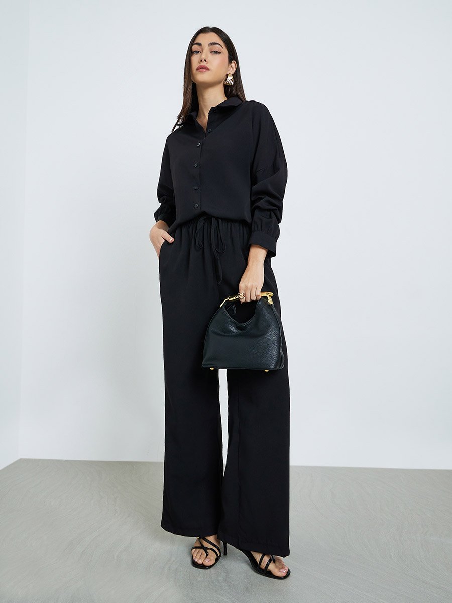 Women Oversized Shirt and Wide Leg Modest Set