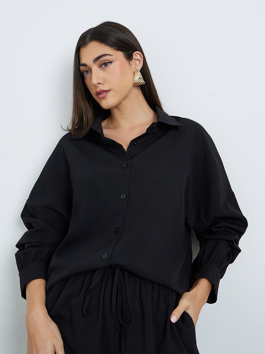Women Oversized Shirt and Wide Leg Modest Set