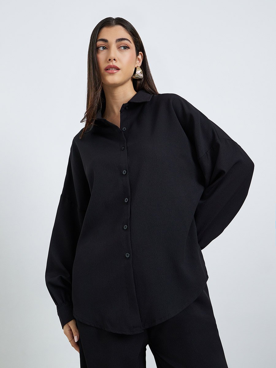 Women Oversized Shirt and Wide Leg Modest Set