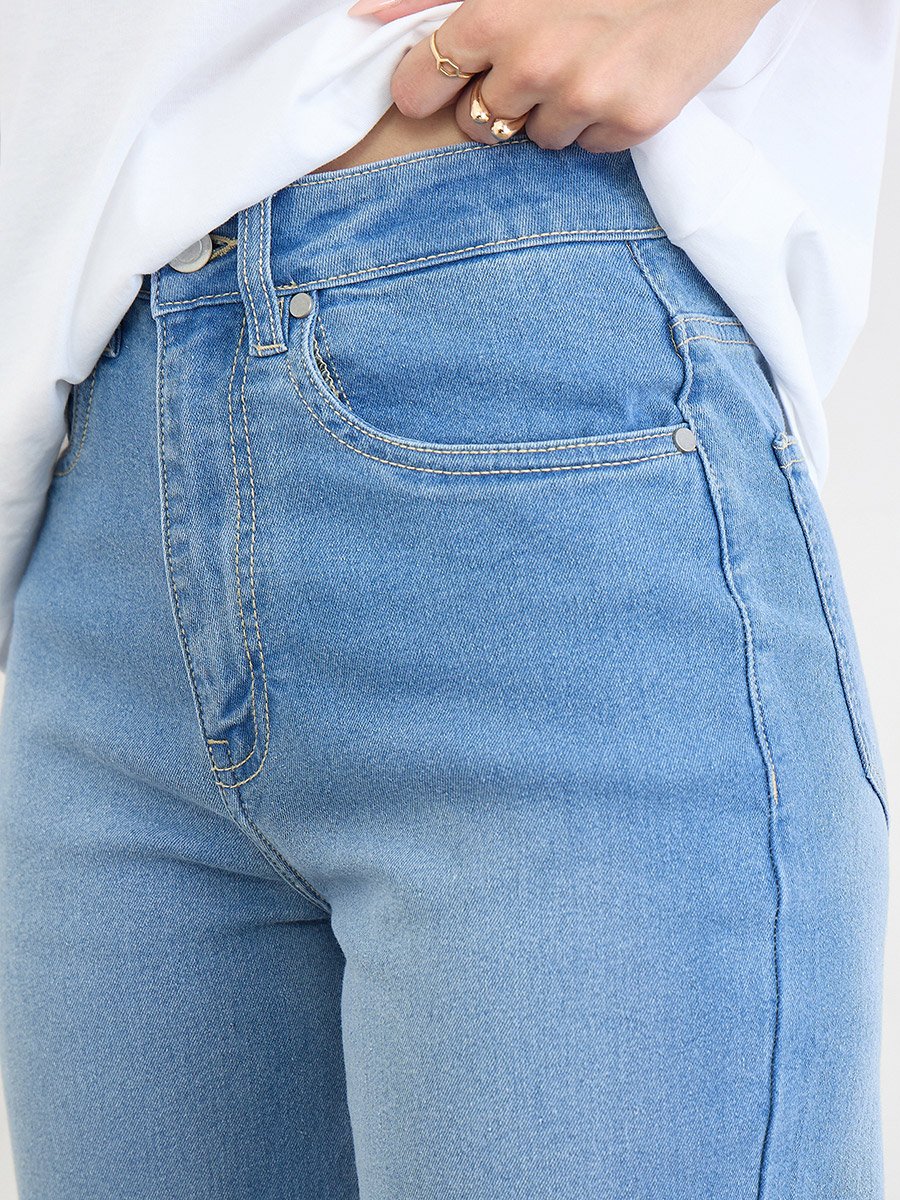 Blue Mom Fit High Rise Jeans