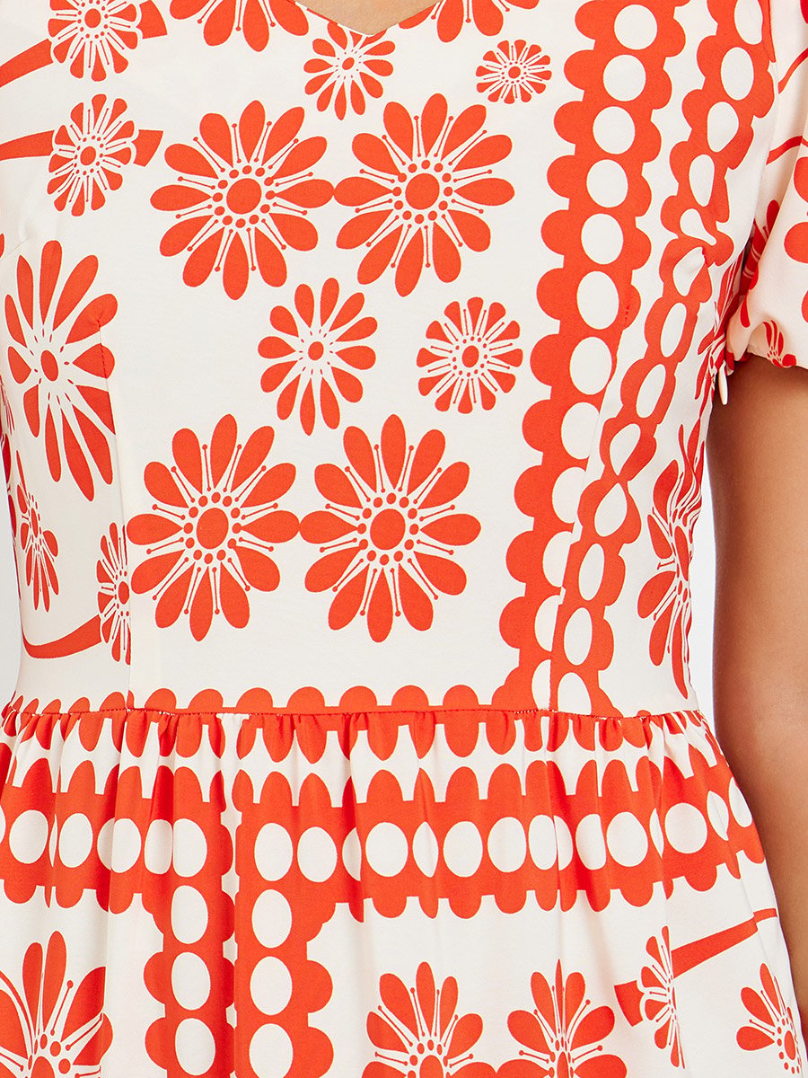 Red Floral Tiered Maxi Dress