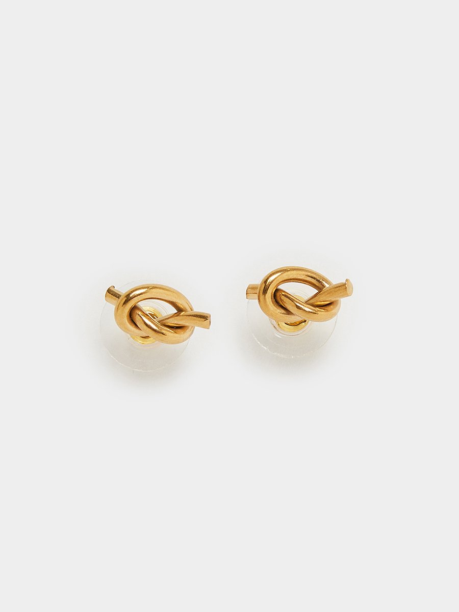 Gold Knot Stud Earrings