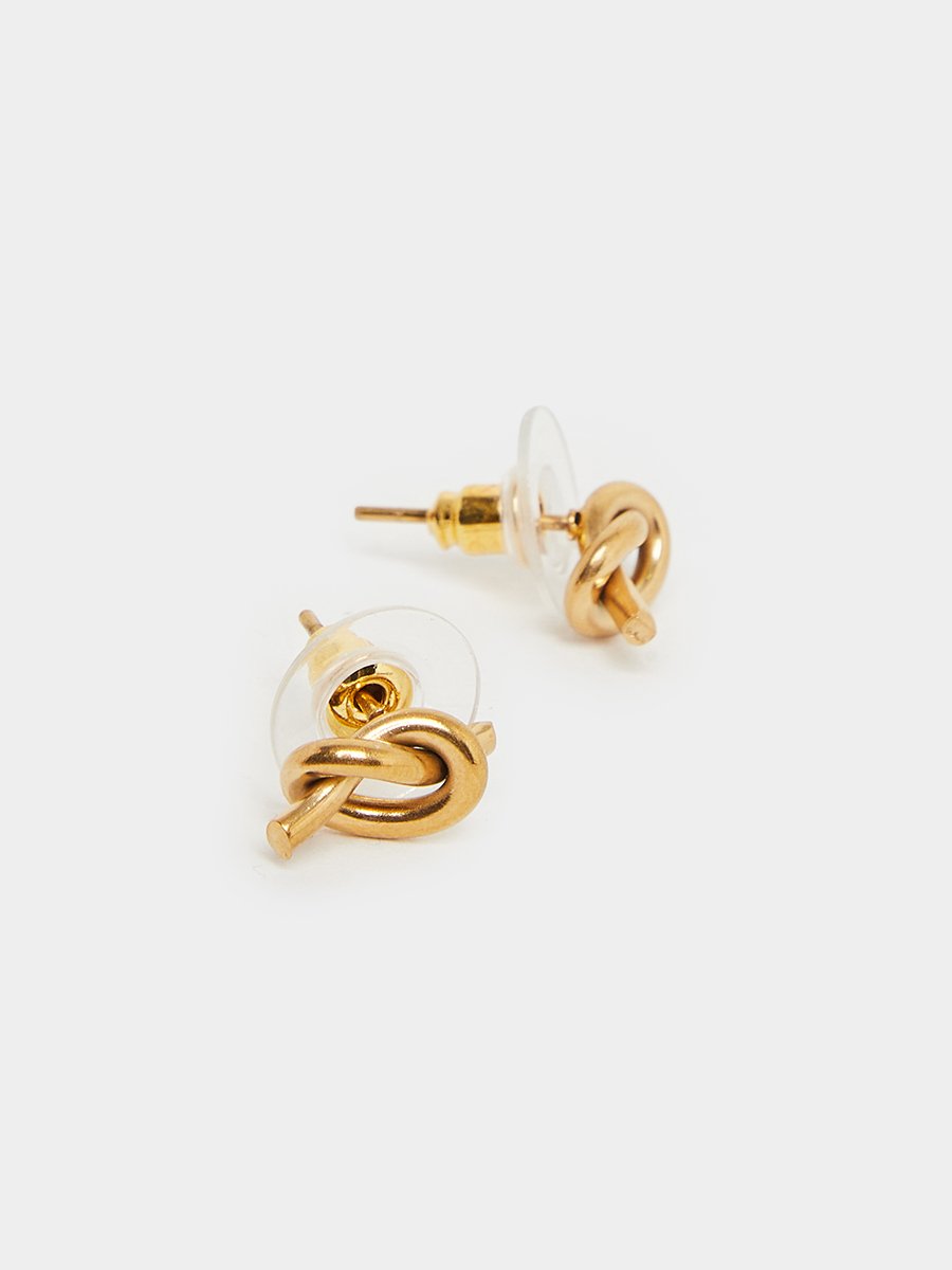 Gold Knot Stud Earrings