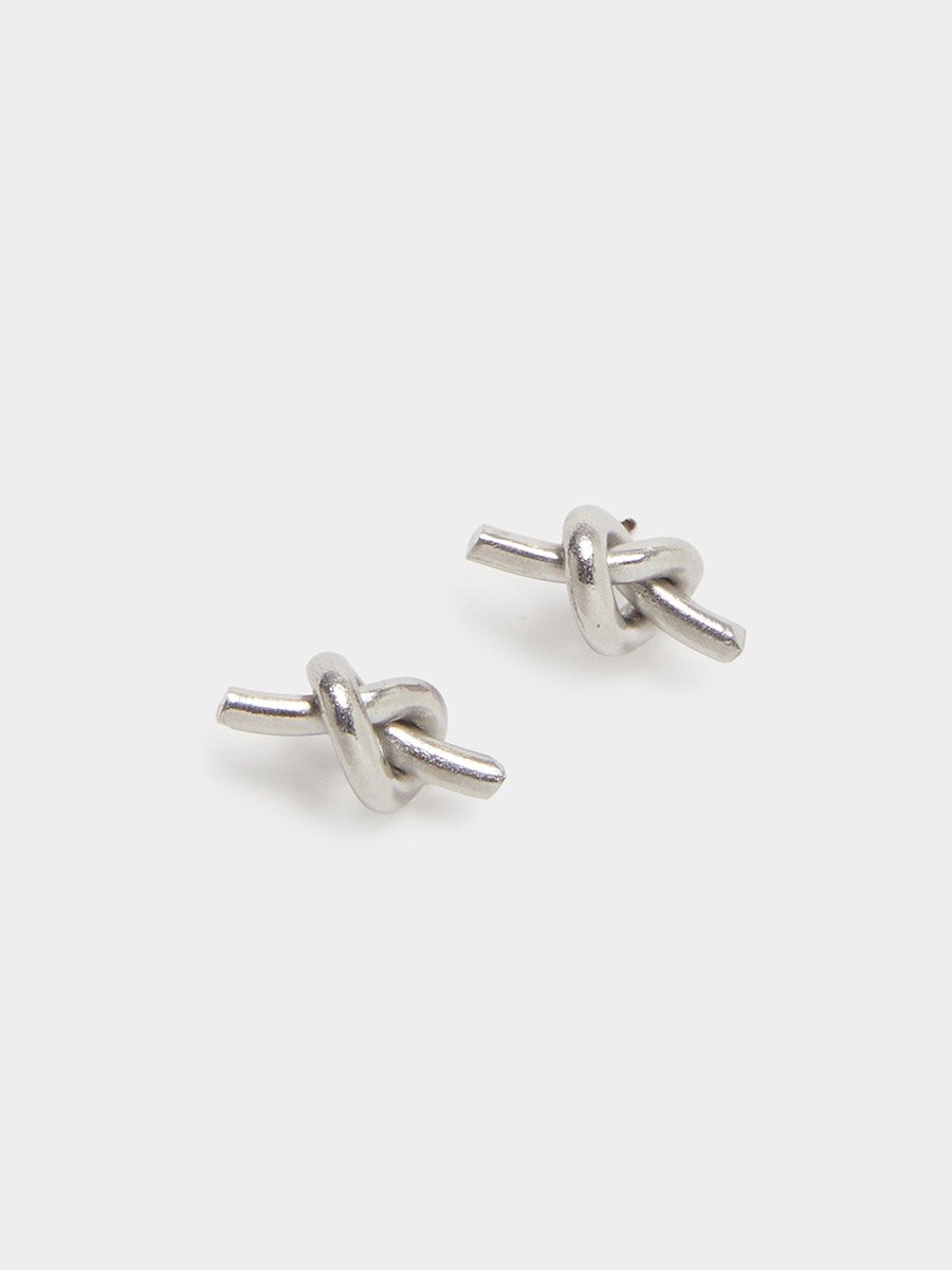 Silver Knot Stud Earrings