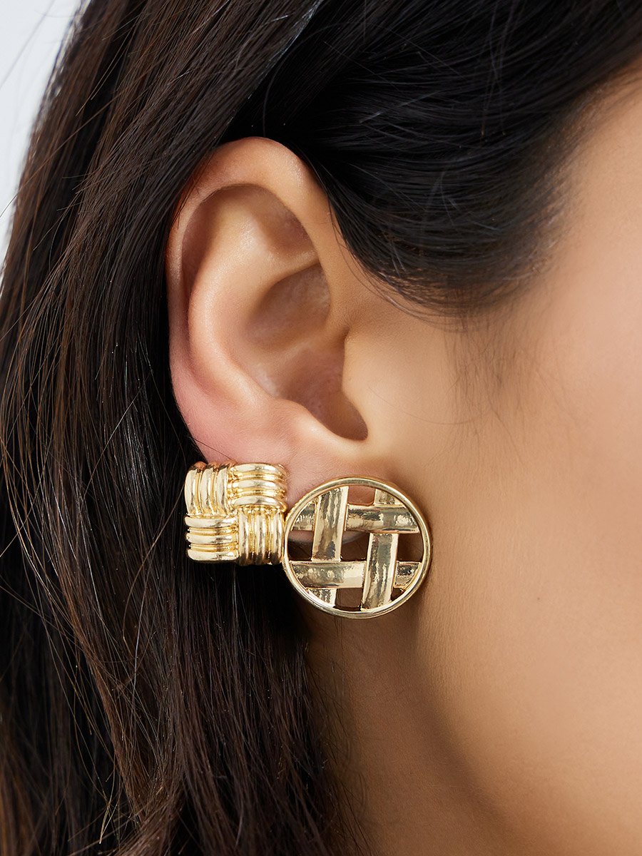 Pack of 3 - Gold Stud Earrings
