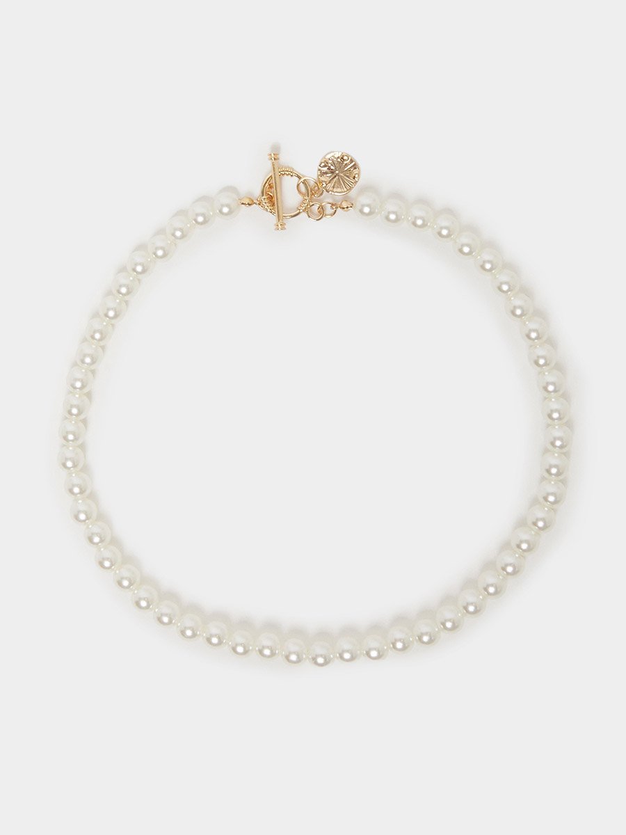 White Pearl Beaded Necklace
