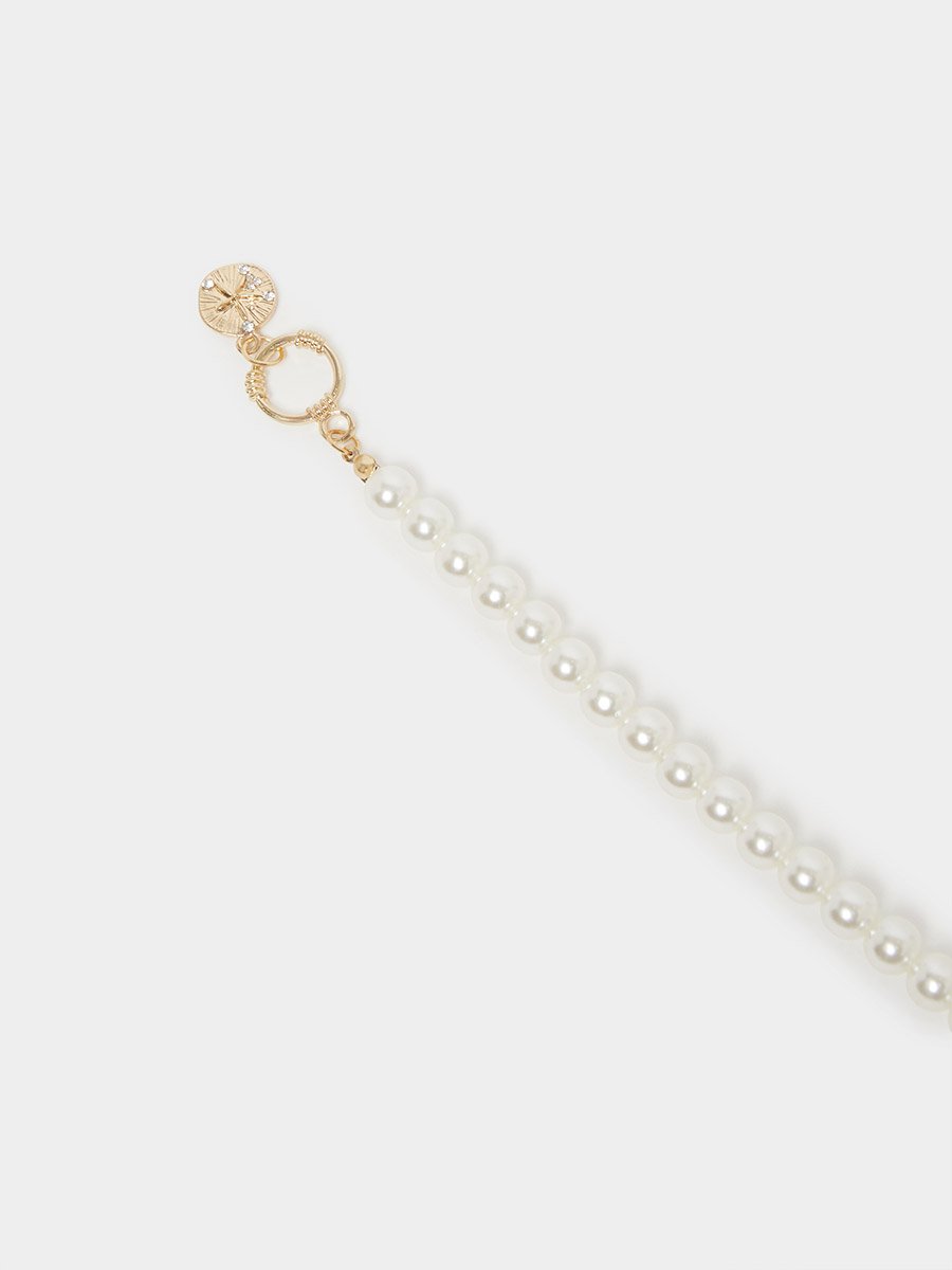 White Pearl Beaded Necklace