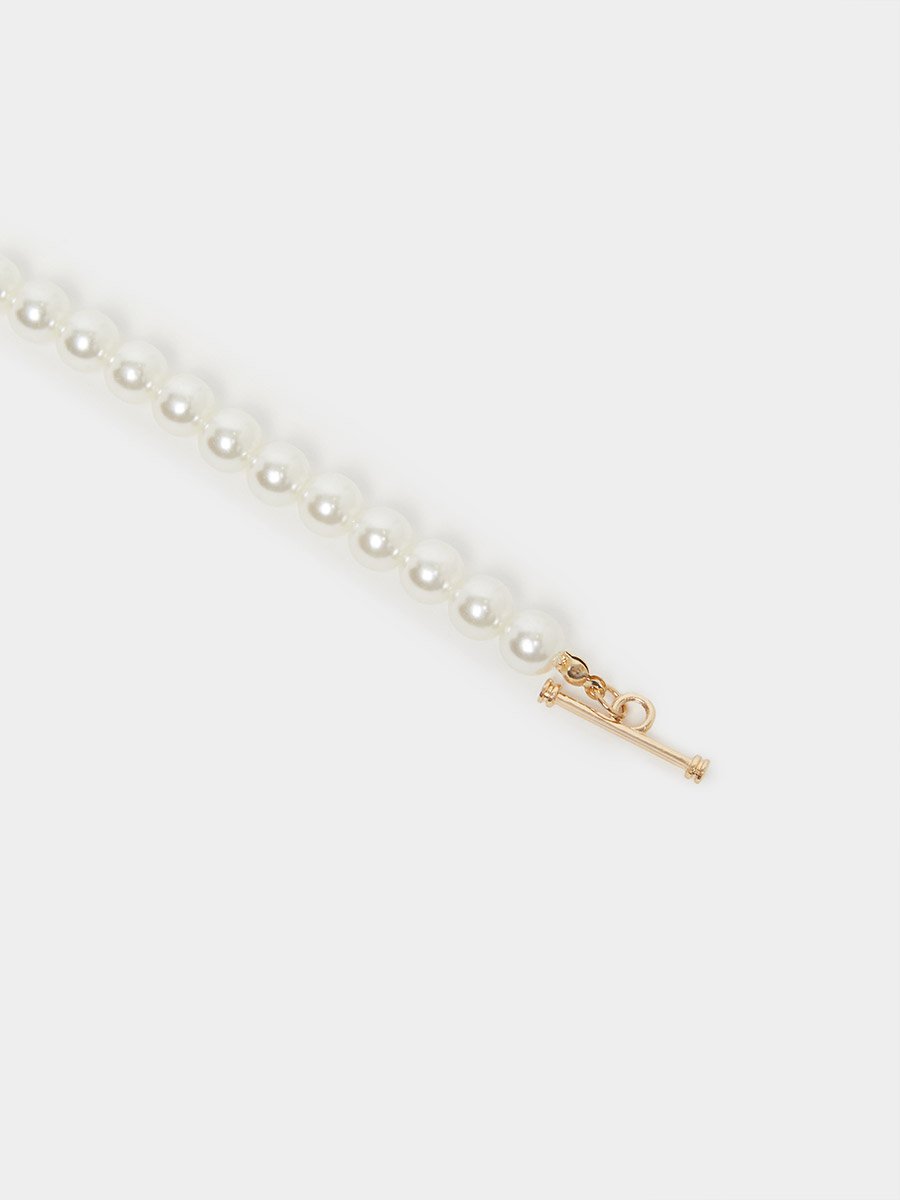White Pearl Beaded Necklace