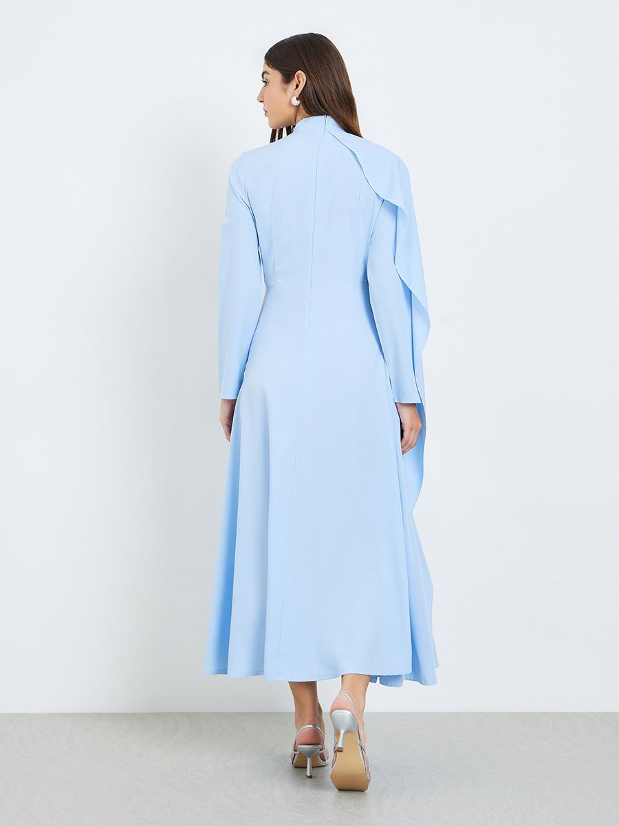 blue dress cut out Cut-Out-Sides Long Faviana Satin Prom Dress main image 1