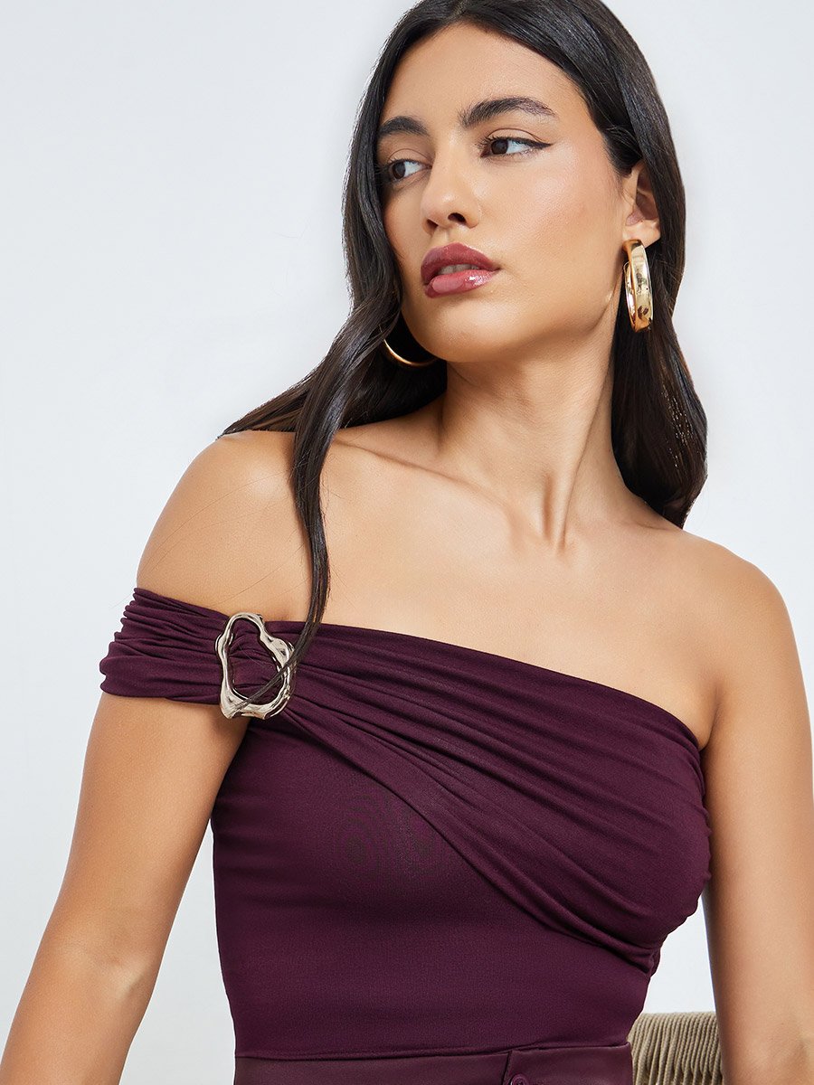Burgundy Sleeveless Knit Top