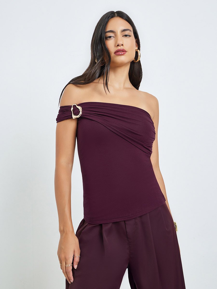 Burgundy Sleeveless Knit Top
