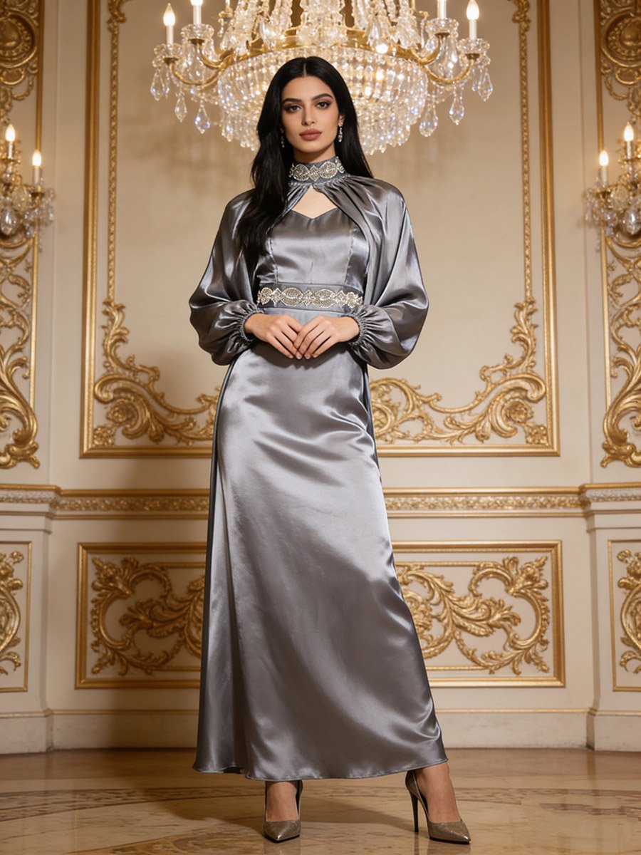 maxi dress kuwait Buy Iconic A-line Pleated Maxi Dress with Fluid Sleeves Online