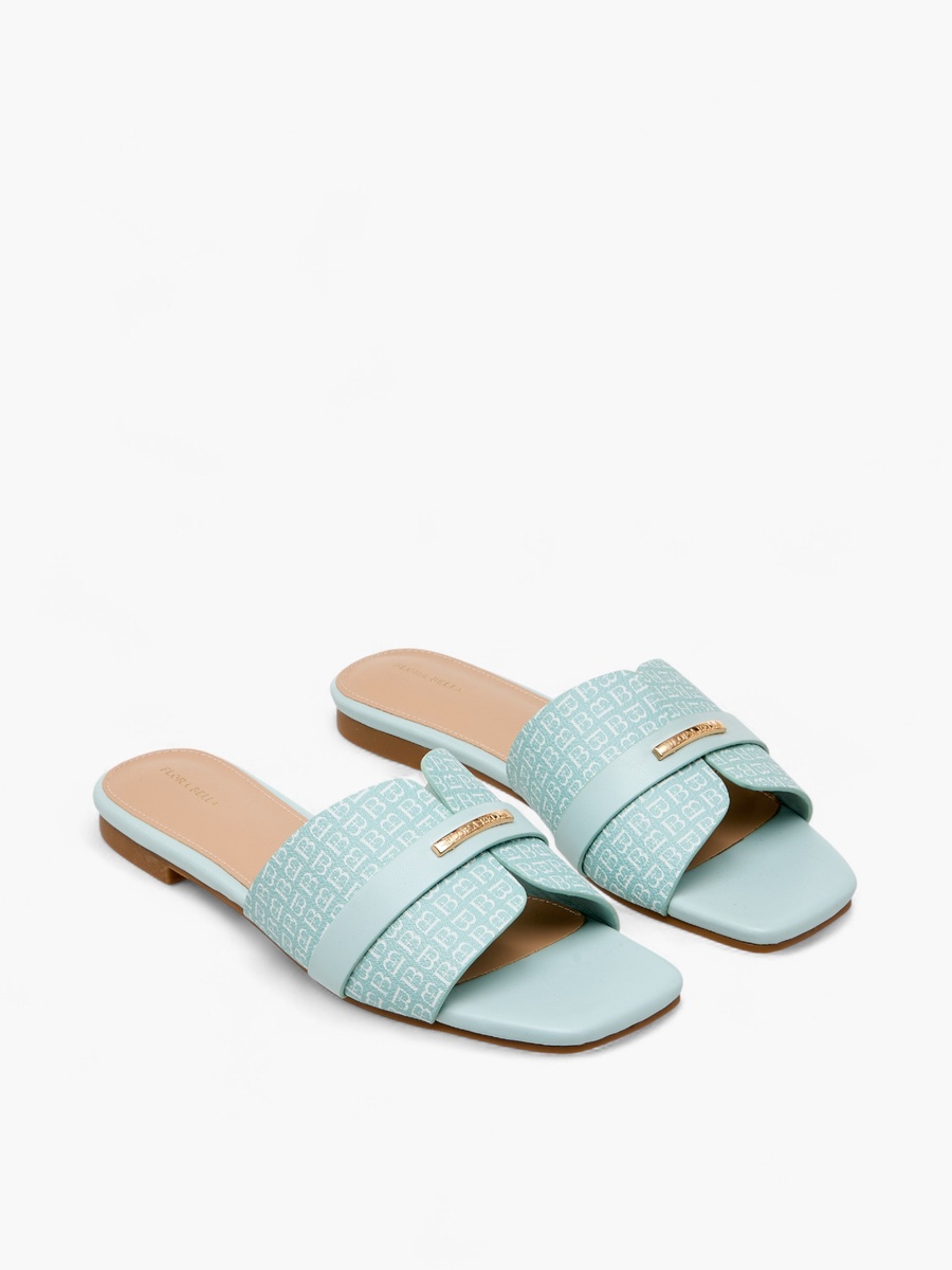 Women Monogram Print Slide Sandals