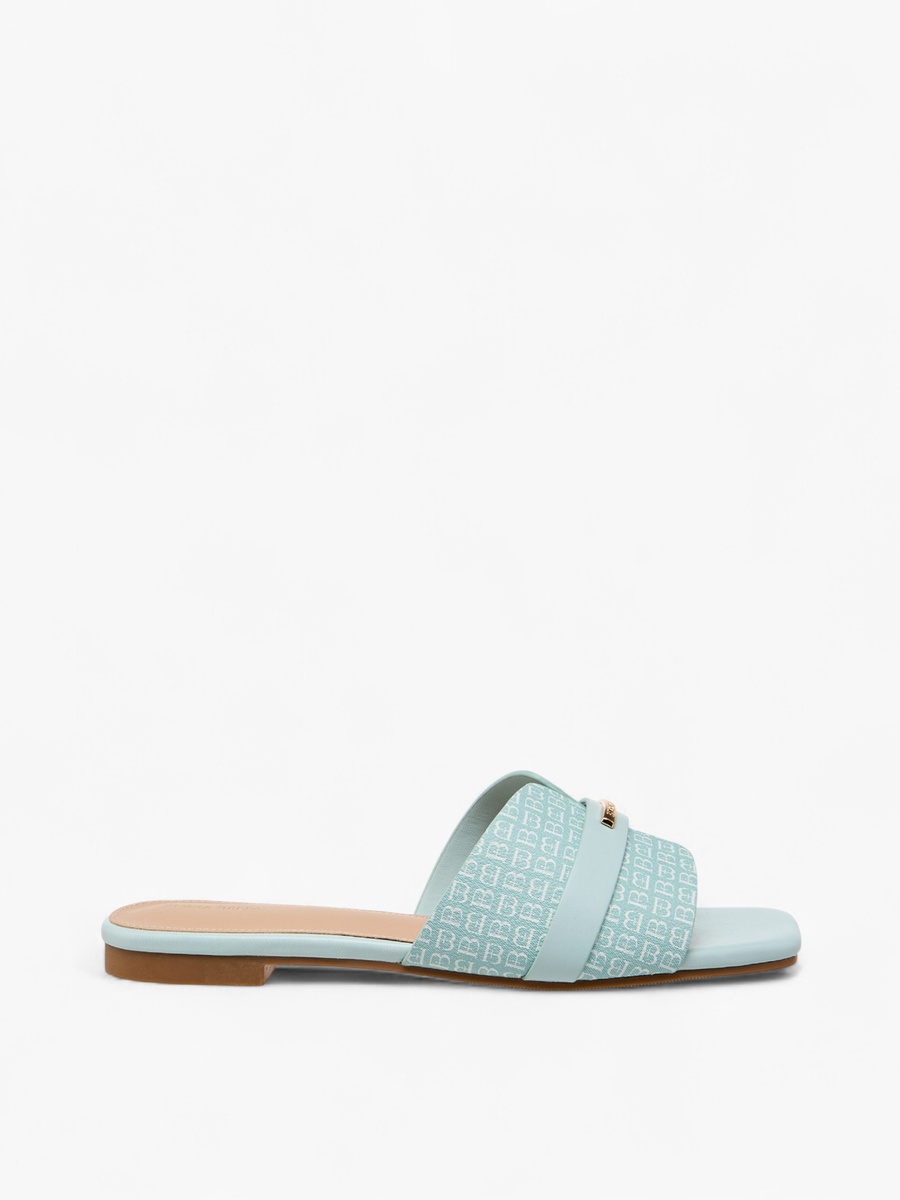 Women Monogram Print Slide Sandals