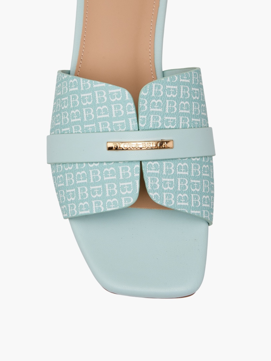 Women Monogram Print Slide Sandals