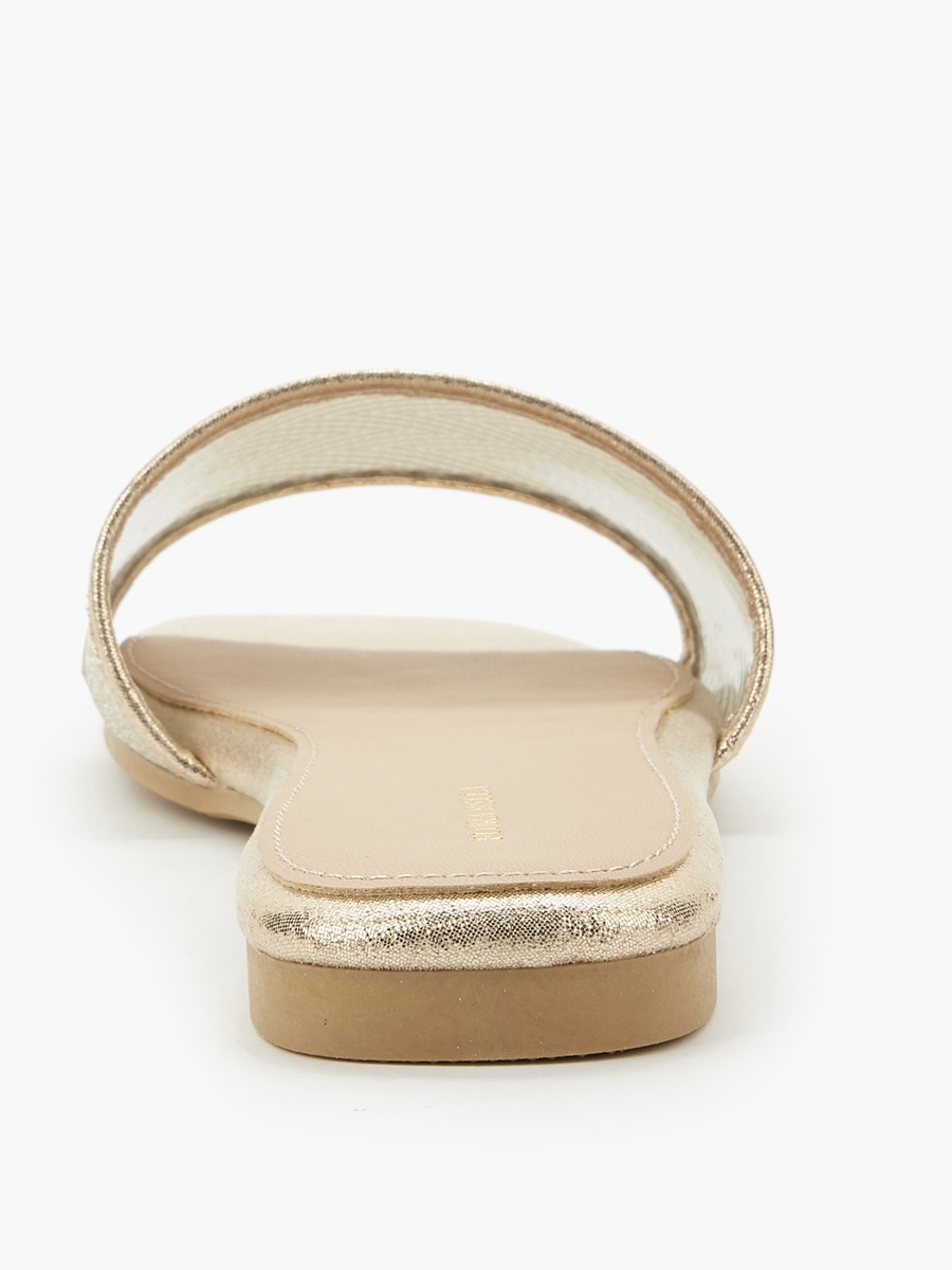 Women Metallic Flat Sandals