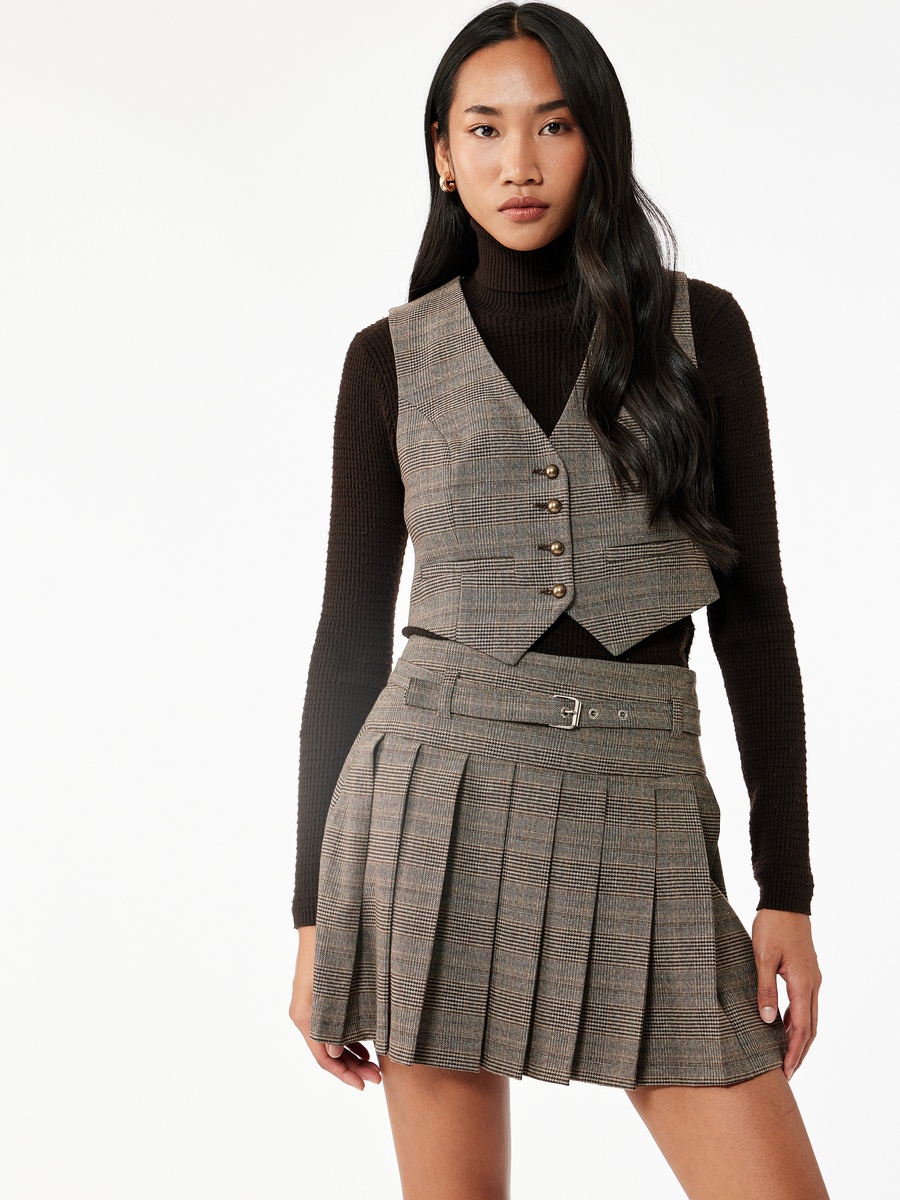 Plaid Blazer Vest