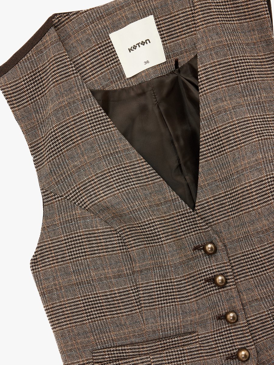 Plaid Blazer Vest