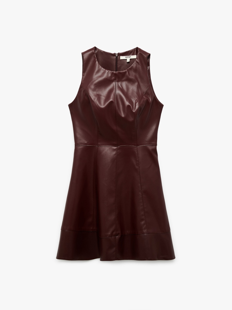 Faux Leather Sleeveless Mini Dress