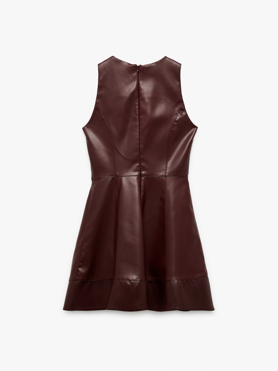 Faux Leather Sleeveless Mini Dress