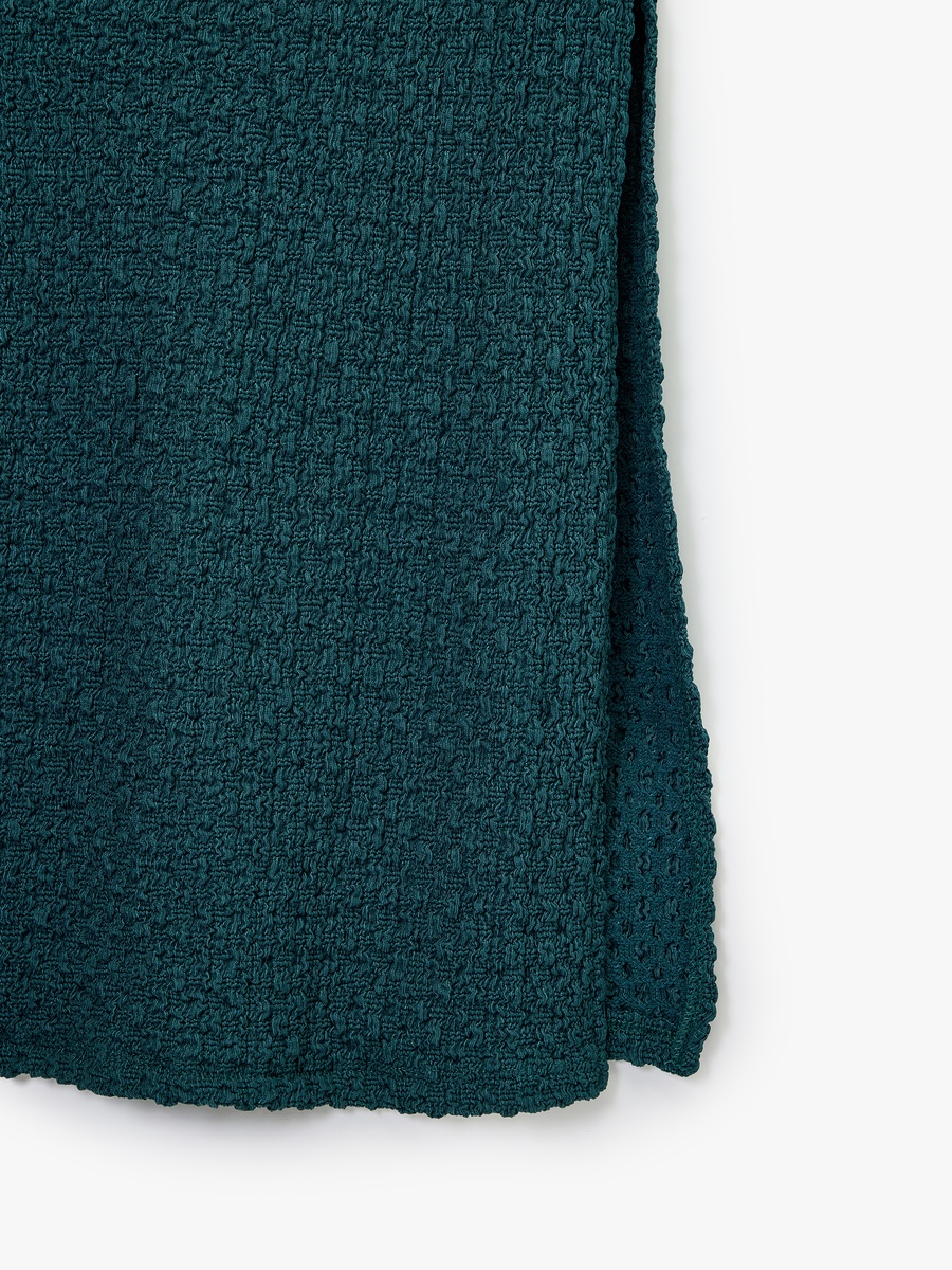 Textured Sleeveless Midi Sheath Dress with Side Ruching