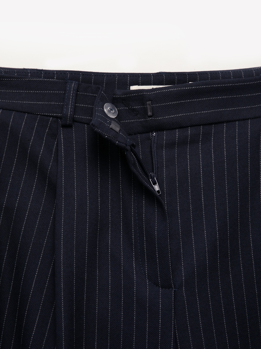 Plain Pleated Pants with Pockets